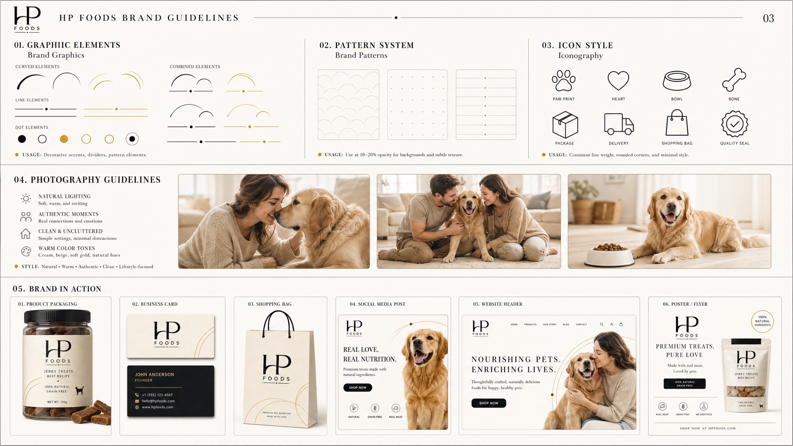 HP FOODS badge and lifestyle application reference